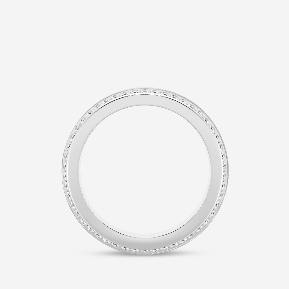 Additional Image 1 for  1 ctw Round Lab Grown Diamond 7mm Beveled Edge Sandblast Finish Eternity Band